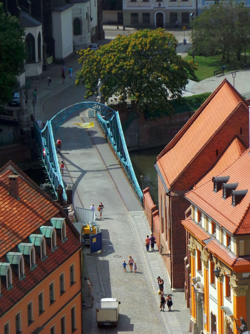 Wrocław - KATEDRA Św. Jana Chrzciciela - Punkt widokowy - Widok na Most Tumski