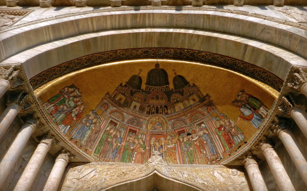 Mozaika na sklepieniu Bazyliki Św. Marka w Wenecji od strony Wieży Zegarowej