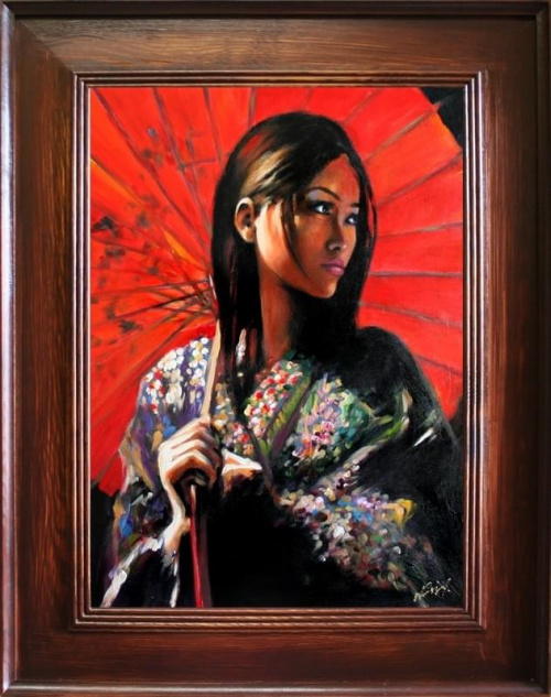 Geisha- Ölgemälde handgemalt Rahmen-Sygniert 96x76cm, G10027.
199euro,wys - 0 euro. #kobieta