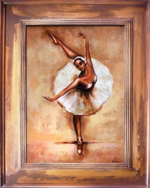 Ballerina- Ölgemälde handgemalt Vintage Rahmen Sygniert 96x76cm, G16109.
199 euro,wys - 0 euro. #kobieta