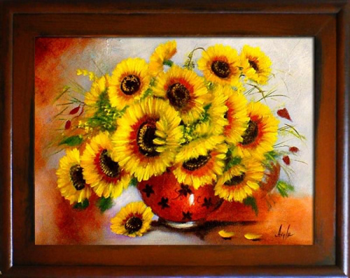 Tytul : Sonnenblumen - Ölgemälde handgemalt Rahmen Sygniert 47x37cm, G03789.
69 euro, wys - 0 euro. #kwiaty