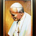 Tytul : Papst Johannes Paul II - Ölgemälde handgemalt Rahmen Sygniert 32x27cm,G01355
34,99 euro, wys - 0 euro. #Papiez