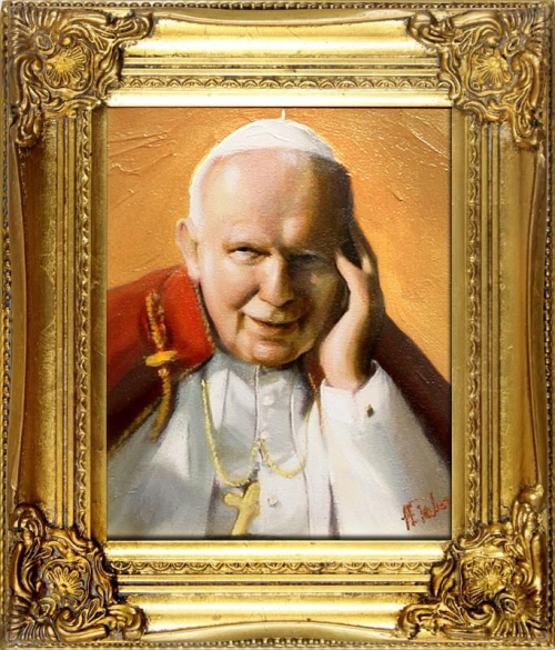 Tytul : Papst Johannes Paul II - Ölgemälde handgemalt Rahmen Sygniert 34x30cm, G00927
39,99 euro, wys - 0 euro. #Papiez