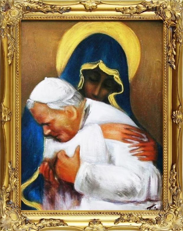 Tytul : Papst Johannes Paul II und Mutter Gottes- Ölgemälde handgemalt Rahmen Sygniert 47x37cm, G01717
69 euro, wys - 0 euro. #Papiez