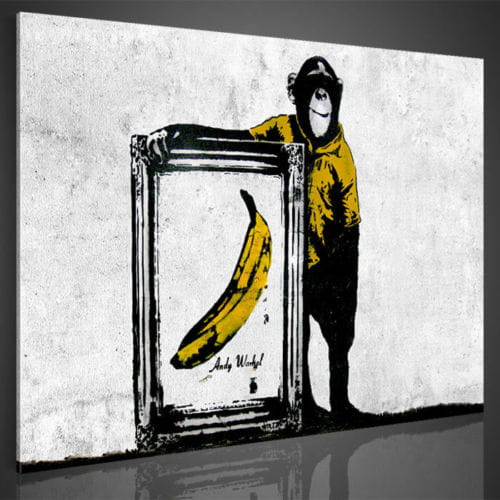 Banksy - Banane - Leinwandbild 90x60cm dzial druck od 1 euro