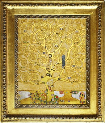 Gustav Klimt-Der Lebensbaum-Leinwand + Rahmen Kunstdruck 32x27cm to jest wydruk na plotnie plus rama, wiec dzial druck i pamietaj o opisie, tu nie trzeba dawac w opisie plotno nacigniete na blejtram... cena 22,90 euro w tym przesylka ilosc 3s