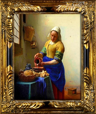 Jan Vermeer-Leinwand + Rahmen Kunstdruck 32x27cm to jest wydruk na plotnie plus rama, wiec dzial druck i pamietaj o opisie, tu nie trzeba dawac w opisie plotno nacigniete na blejtram... cena 22,90 euro w tym przesylka ilosc 3szt